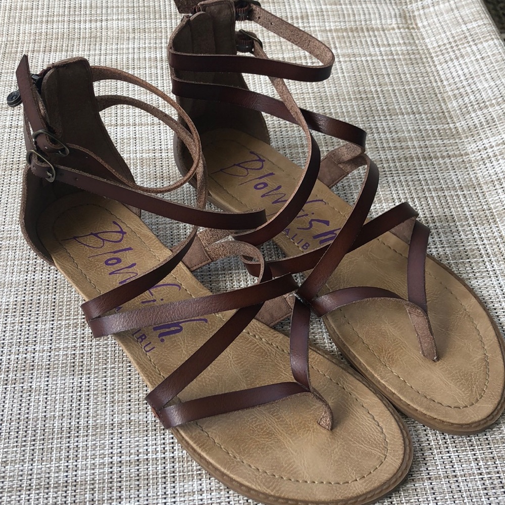 Strappy flip flop sandals